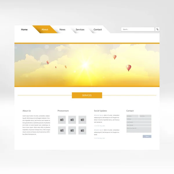 Modelo de design do site —  Vetores de Stock