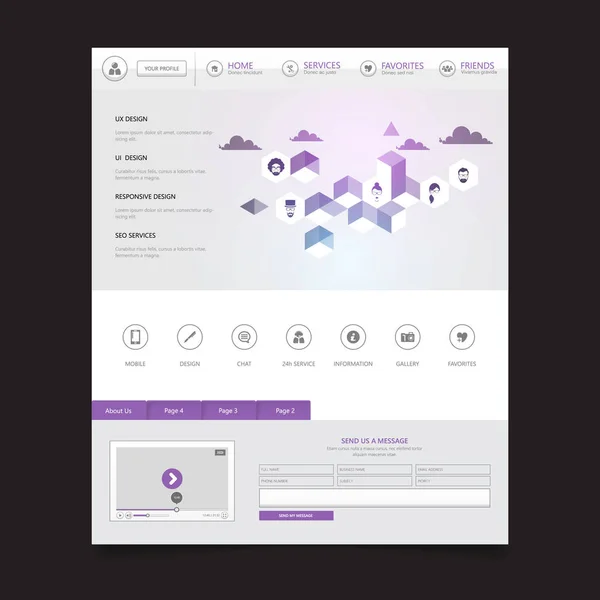 Plantilla de diseño web — Vector de stock