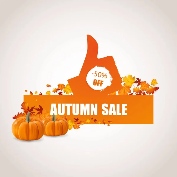 Bannière de vente d'automne — Image vectorielle