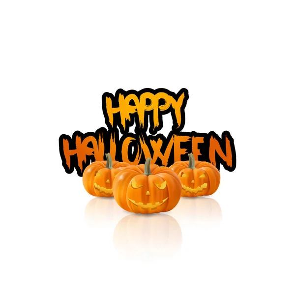 Cartel de Halloween con calabazas — Vector de stock