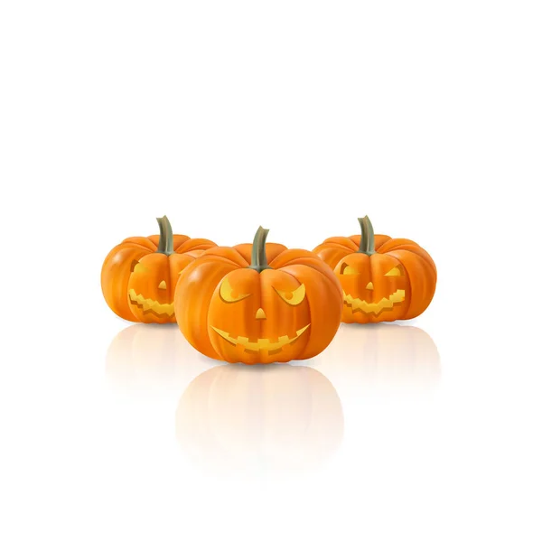 Cartel de Halloween con calabazas — Vector de stock