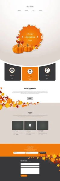 Hermoso diseño de folleto de otoño — Vector de stock