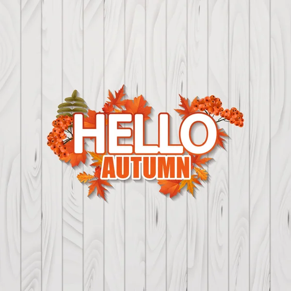 Hola bandera de otoño — Vector de stock