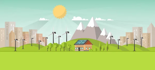 Plantilla de folleto de energía solar — Vector de stock