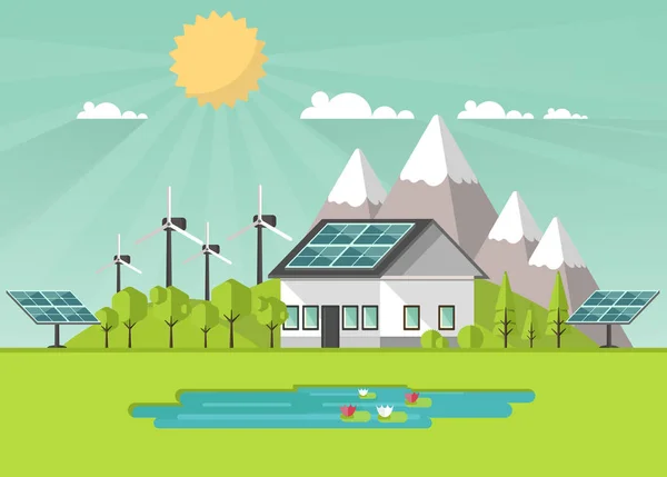 Template of solar energy brochure — Stock Illustration Template of solar energy brochure Vector Graphics