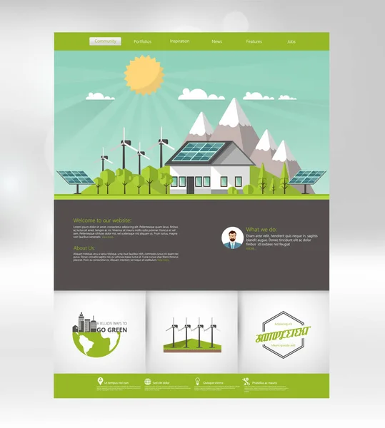 Template of solar energy brochure — Stock Illustration Template of solar energy brochure Royalty Free Stock Vectors