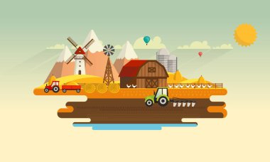 Kırsal çiftlik manzara.