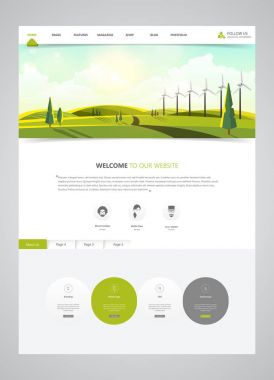 Web sitesi şablonu ve yatay başlık 