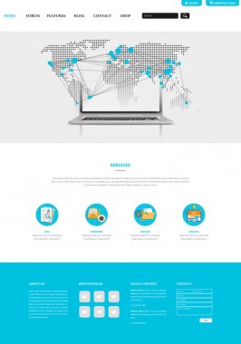 Web sitesi arayüzü şablonu Earth harita ile