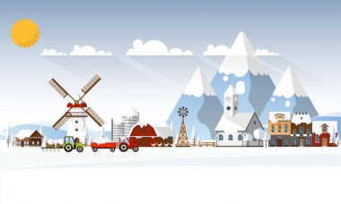 Kış tarım arazileri manzara