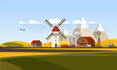 Kırsal çiftlik manzara.