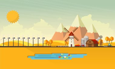 Kırsal çiftlik manzara.