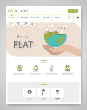 Minimalist Web sitesi arayüzü şablonu