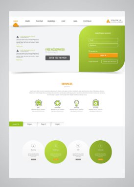 Bir sayfa web sitesi tasarım şablonu