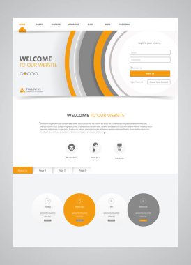 Bir sayfa web sitesi tasarım şablonu 