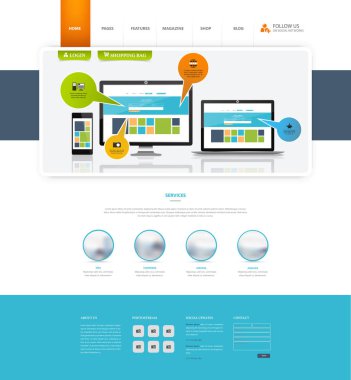 Bir sayfa web sitesi tasarım şablonu