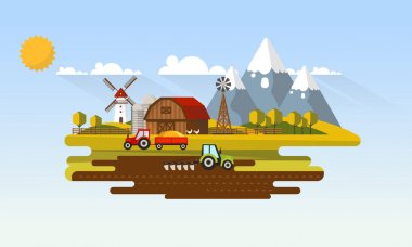 Kırsal çiftlik manzara.