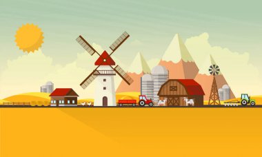 Kırsal çiftlik manzara.