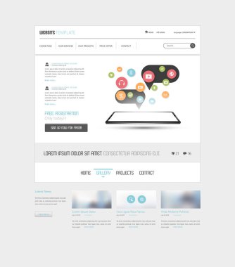 Minimalist Web sitesi arayüzü şablonu
