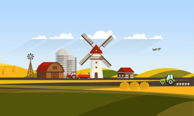 Kırsal çiftlik manzara.