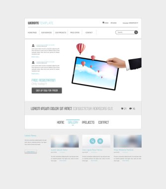 Minimalist Web sitesi arayüzü şablonu