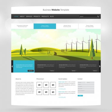 Web sitesi şablonu ve yatay başlık 