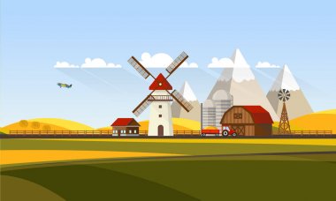 Kırsal çiftlik manzara.