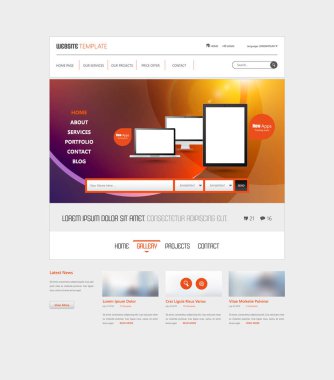 Modern Web sitesi arayüzü şablonu 