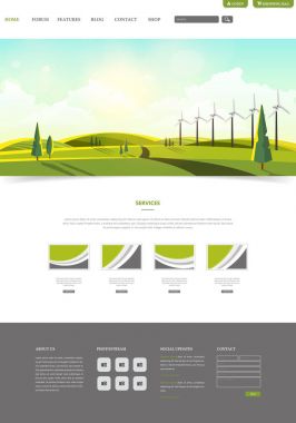 Web sitesi şablonu ve yatay başlık 