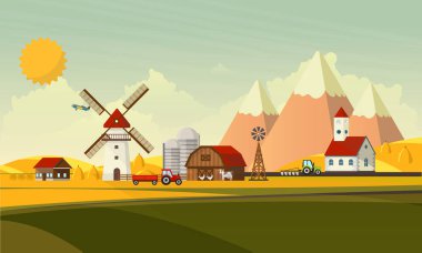 Kırsal çiftlik manzara.