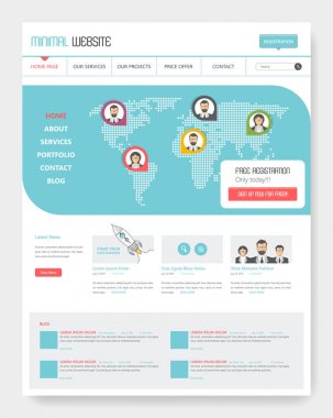 Minimalist Web sitesi arayüzü şablonu