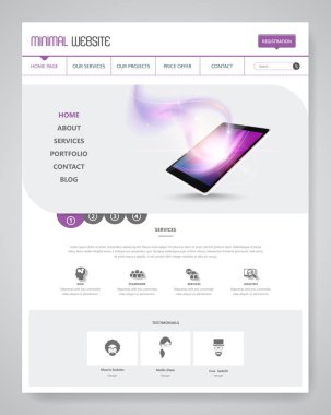 Minimalist Web sitesi arayüzü şablonu