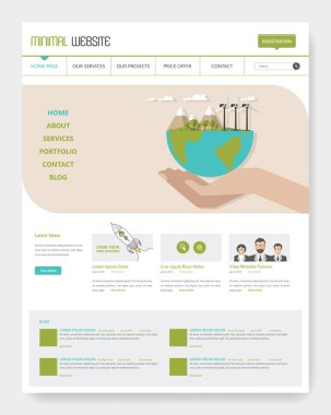 Minimalist Web sitesi arayüzü şablonu