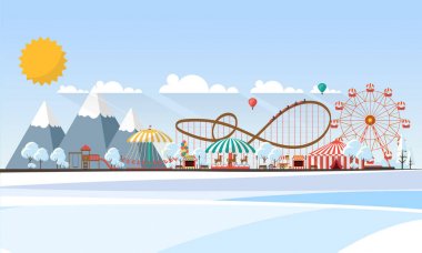 Kış gündüz lunaparkta