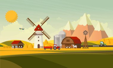 Kırsal çiftlik manzara.