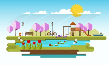 Bahar sezonu Parkı. 