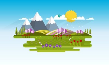 bahar dağ manzarası