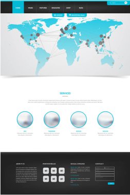 Web sitesi arayüzü şablonu Earth harita ile