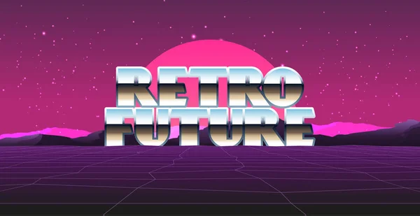 80er Jahre Retro-Science-Fiction Hintergrund — Stockvektor
