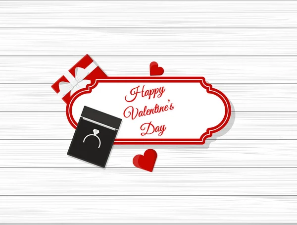 Tarjeta de San Valentín con anillo — Vector de stock