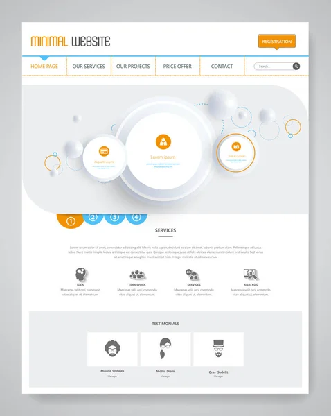 Modern  Website Template — Stock Vector