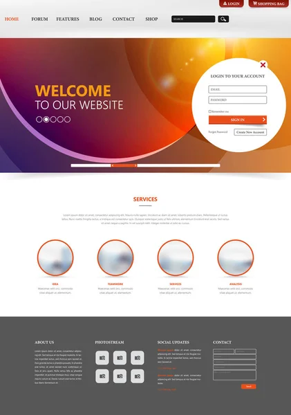 Schone moderne Website Interface sjabloon — Stockvector