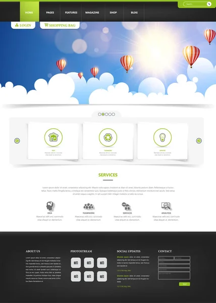 Schone moderne Website Interface sjabloon — Stockvector