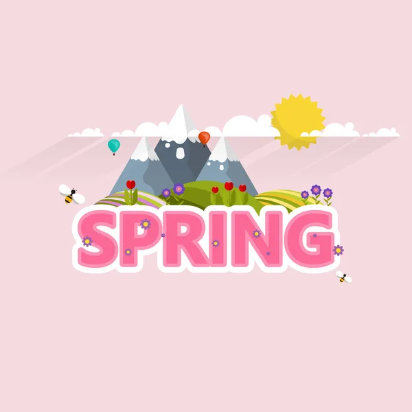 Colorful Abstract "Spring" Lettering — Stock Vector