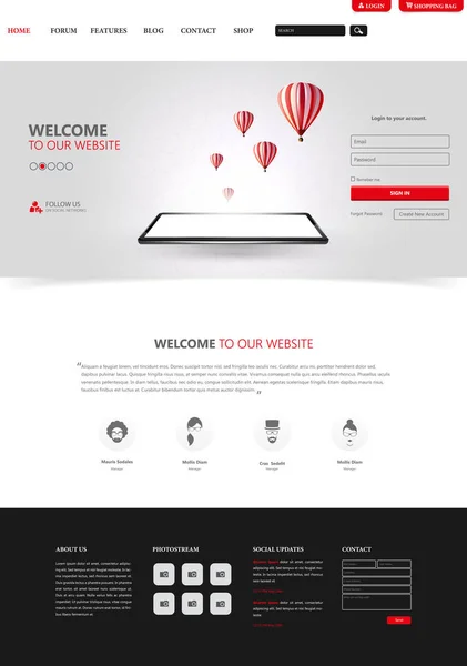 Schone moderne Website Interface sjabloon — Stockvector