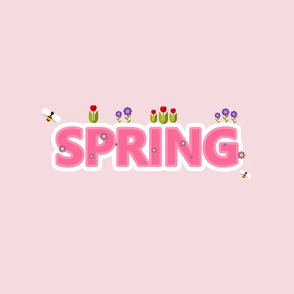 Farbenfroher abstrakter "Frühling" -Schriftzug — Stockvektor