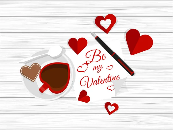 Romantische Komposition zum Valentinstag — Stockvektor