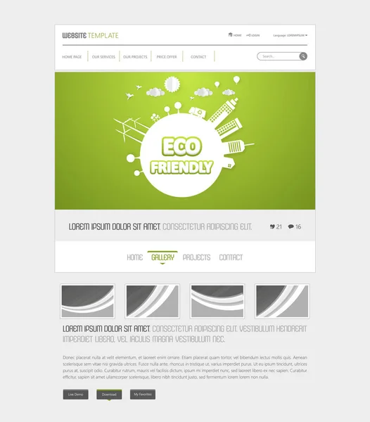 Eco přátelské stránky webové stránky — Stockový vektor