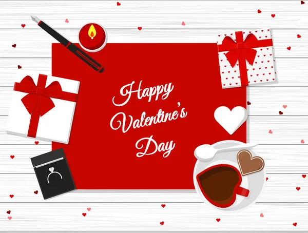 Den svatého Valentýna romantická kompozice — Stockový vektor