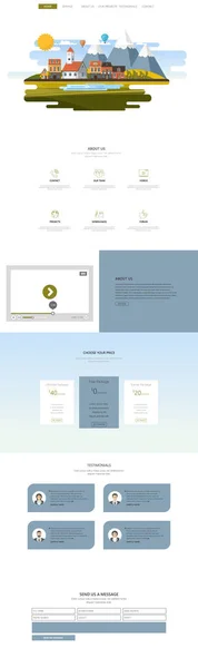 Modèle de conception de site Web d'une page — Image vectorielle